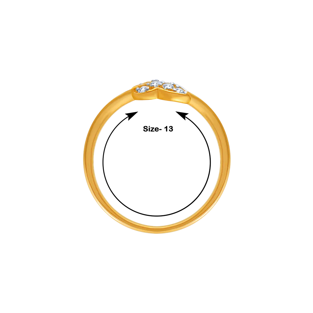 14KT (585) Yellow Gold And Diamond Ring For Women