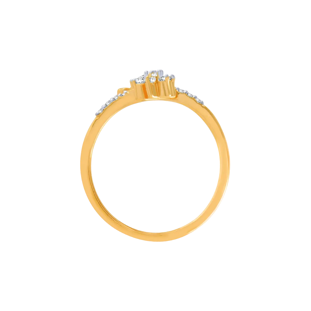 14KT (585) Yellow Gold And Diamond Ring For Women
