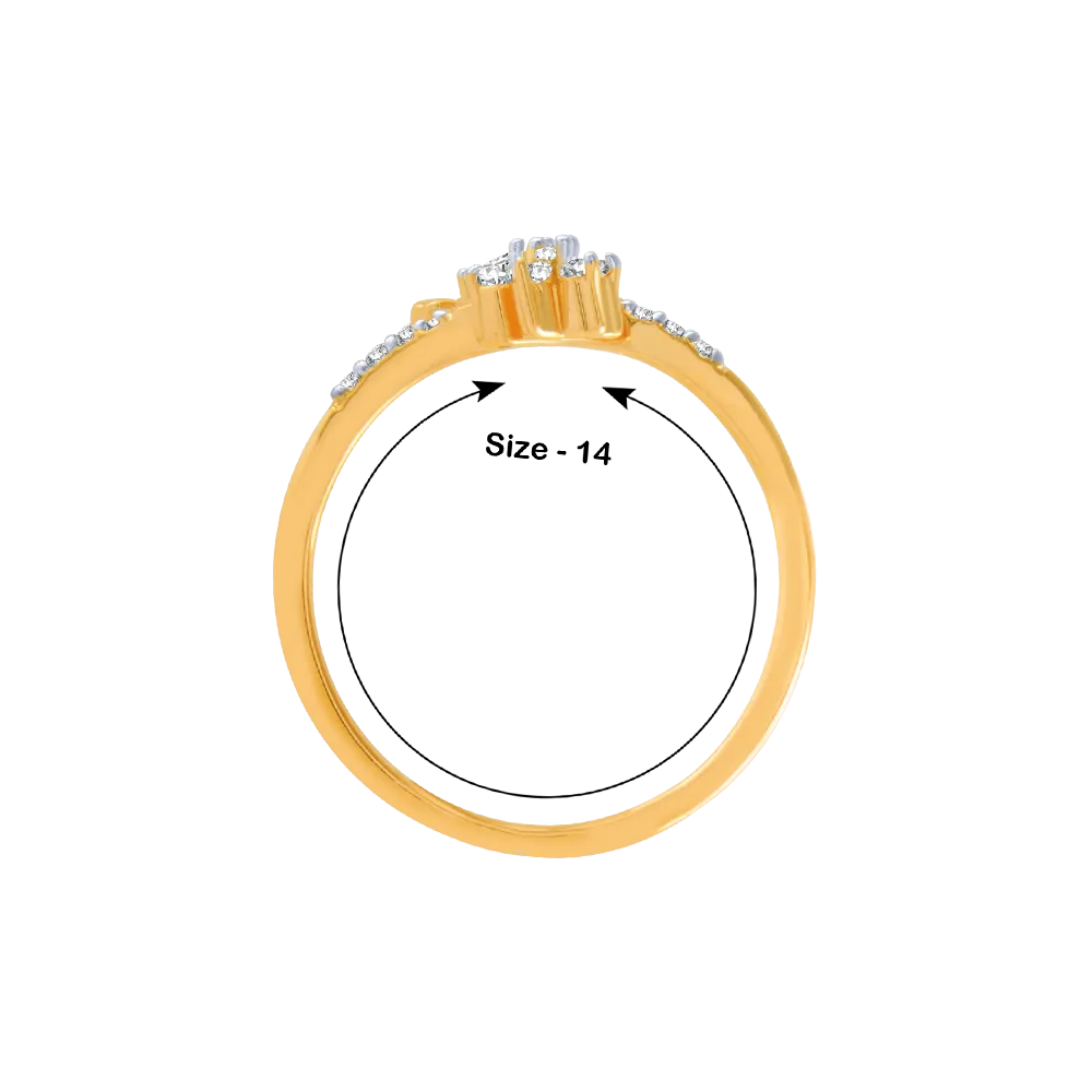 14KT (585) Yellow Gold And Diamond Ring For Women