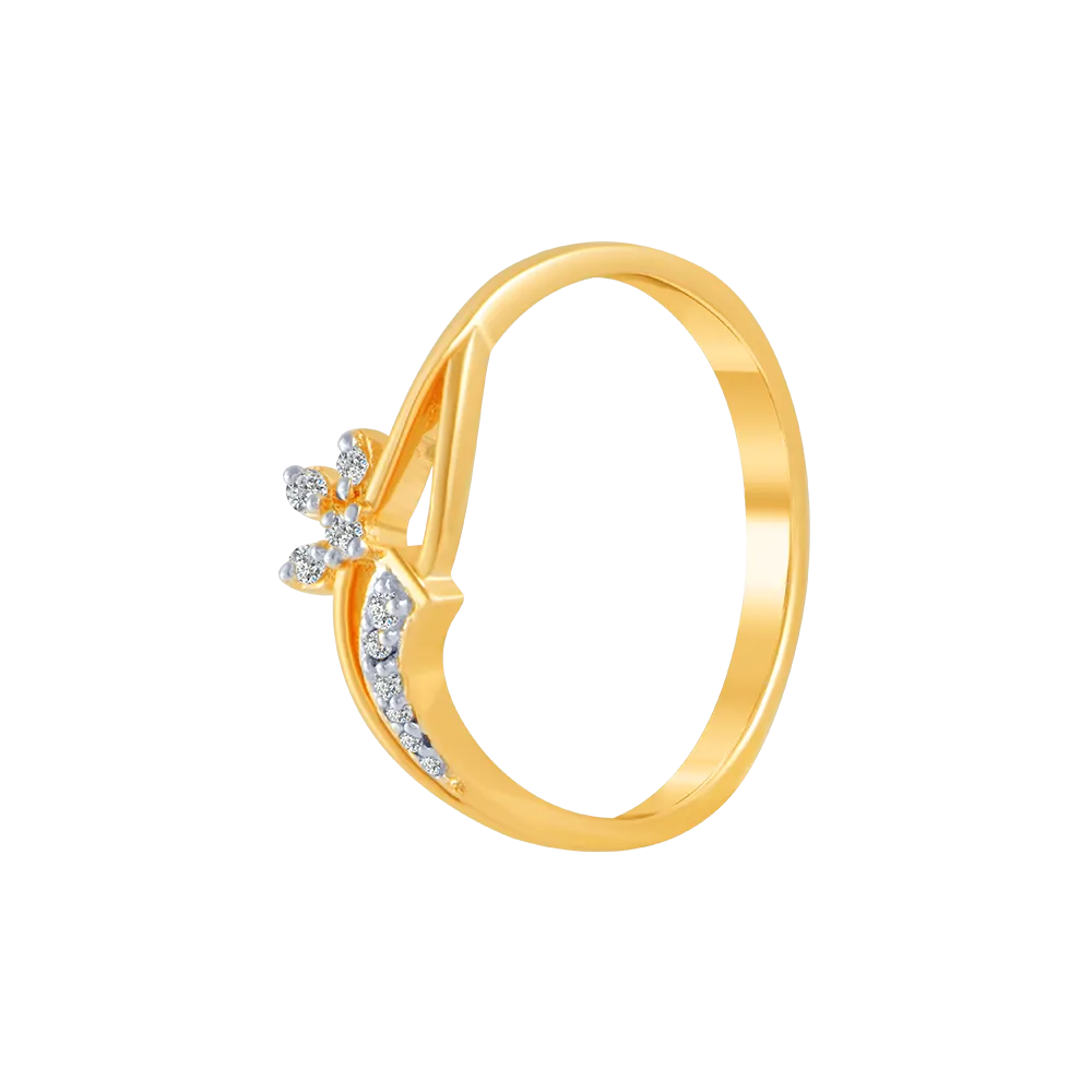 14KT (585) Yellow Gold And Diamond Ring For Women