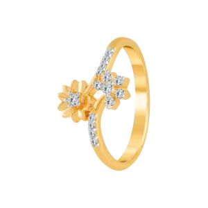 14KT (585) Yellow Gold And Diamond Ring For Women
