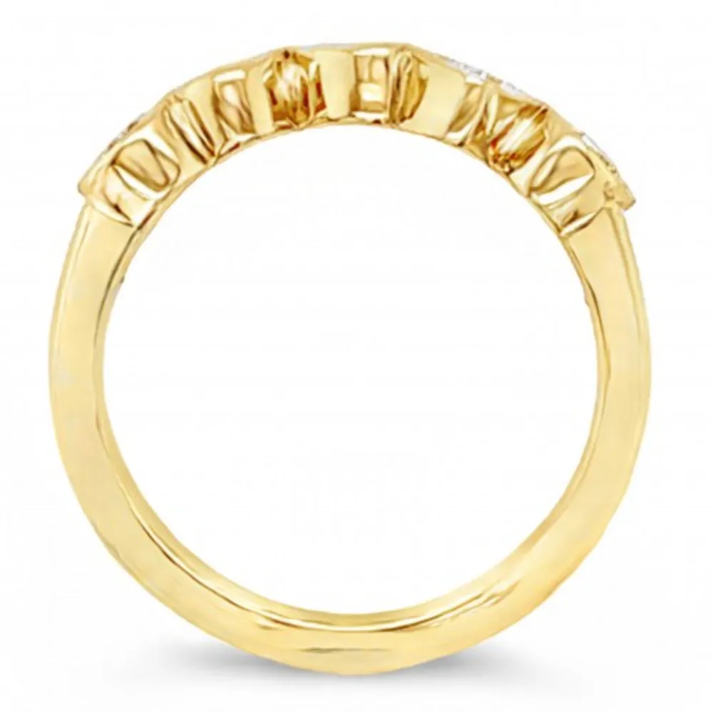 14y Mixed Shape Diamond Diagonal Bezel Band