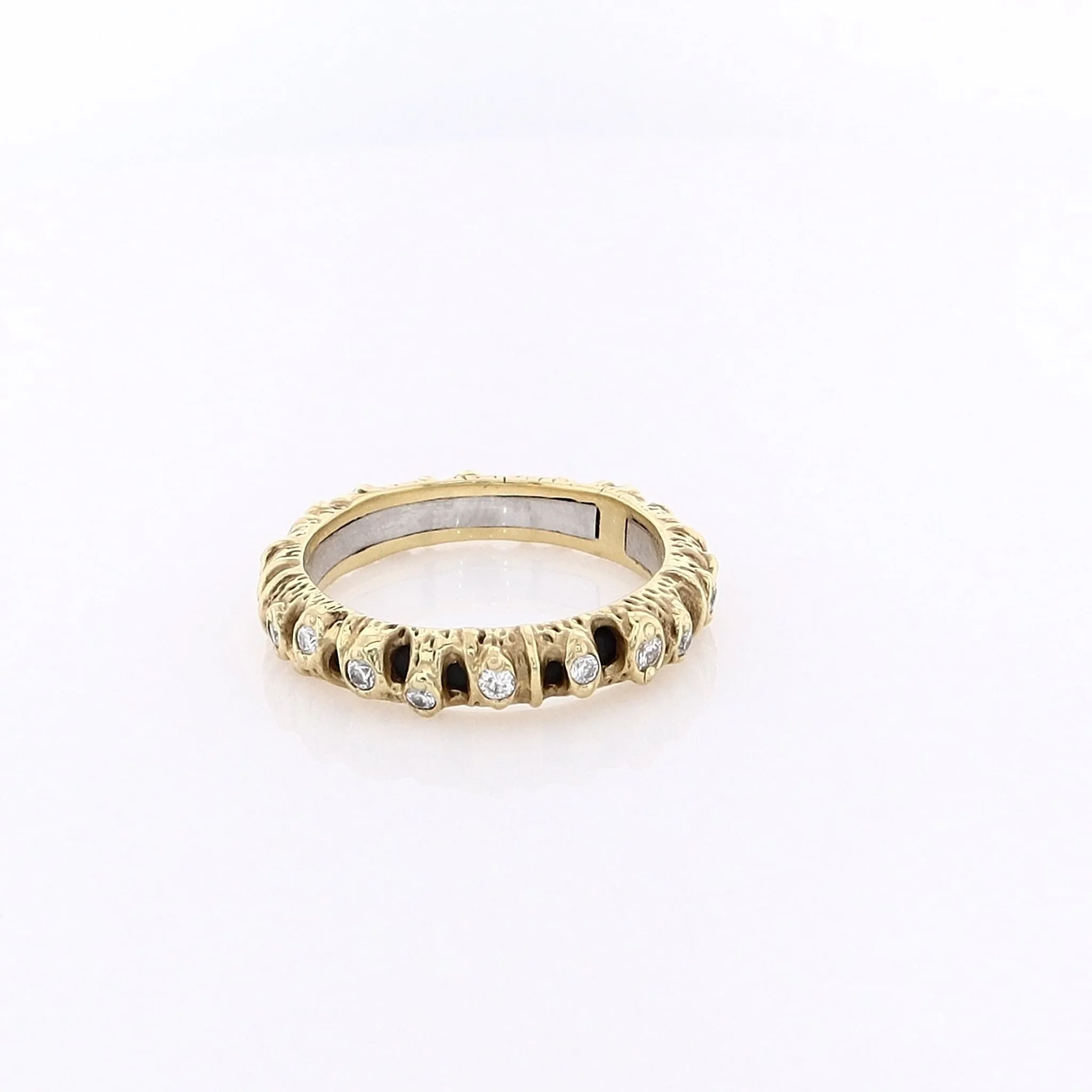 18 Karat Yellow Gold and Cobalt Layered  Diamond Eternity Band