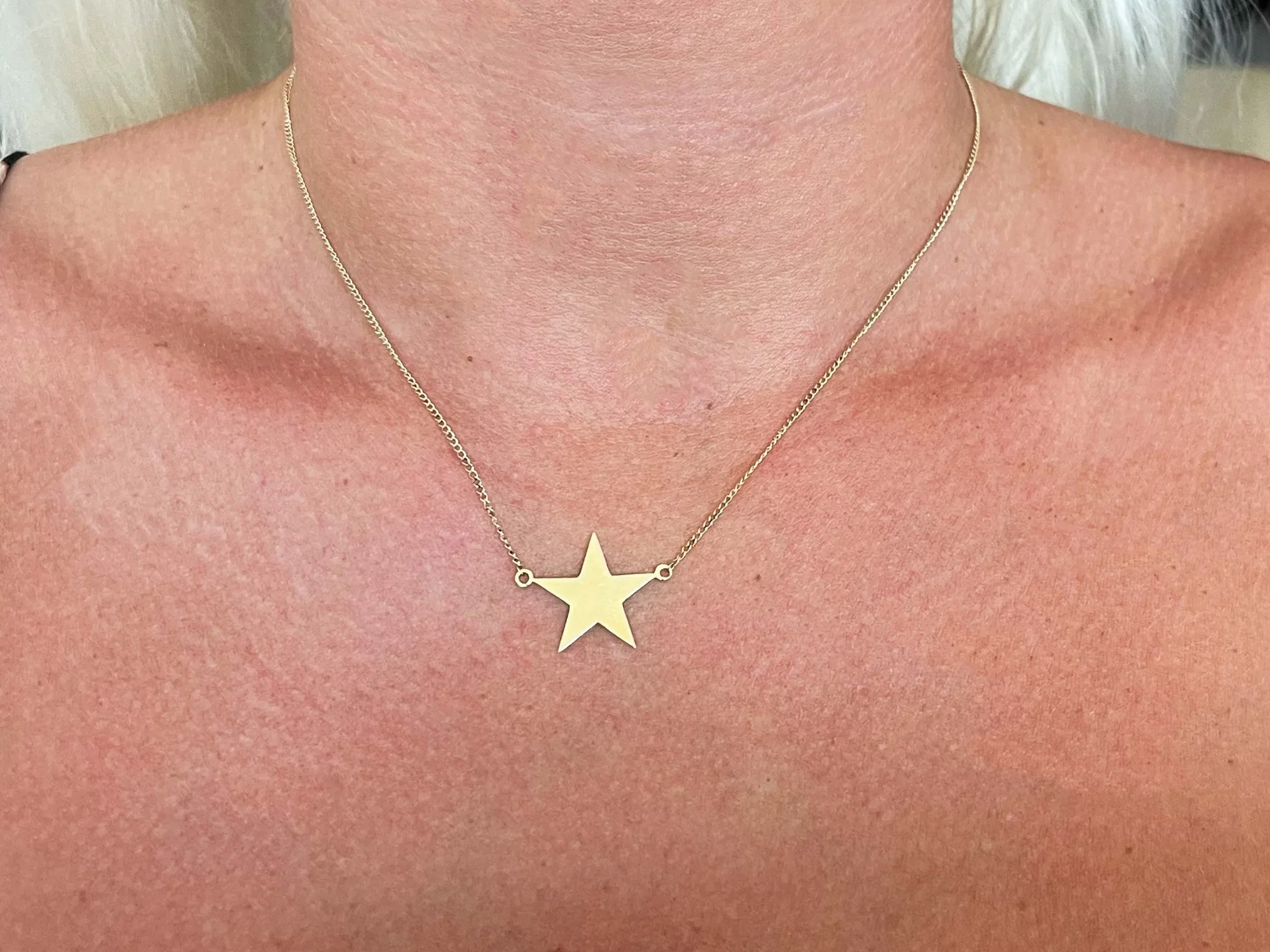 18 mm Star Necklace in 14k Yellow Gold