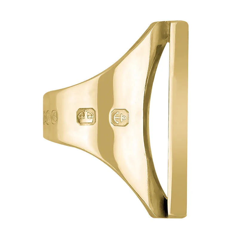18ct Yellow Gold Turquoise Hallmark Large Square Ring