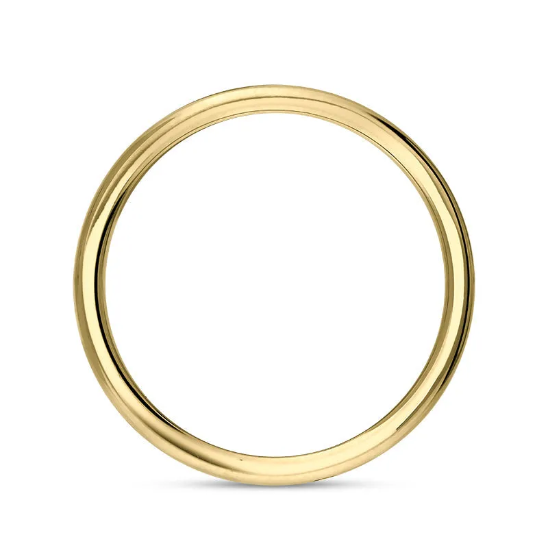 18ct Yellow Gold Whitby Jet King's Coronation Hallmark 3mm Ring D