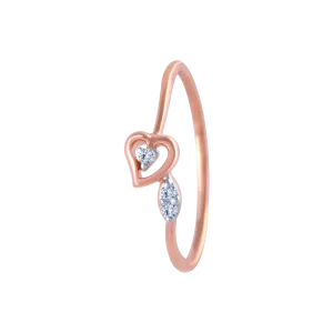 18k (750) Rose Gold And Diamond Ring For Women