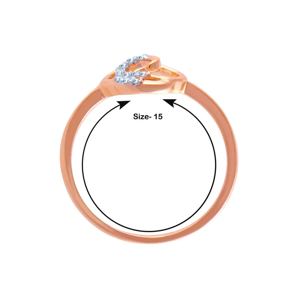 18k (750) Rose Gold And Diamond Ring For Women