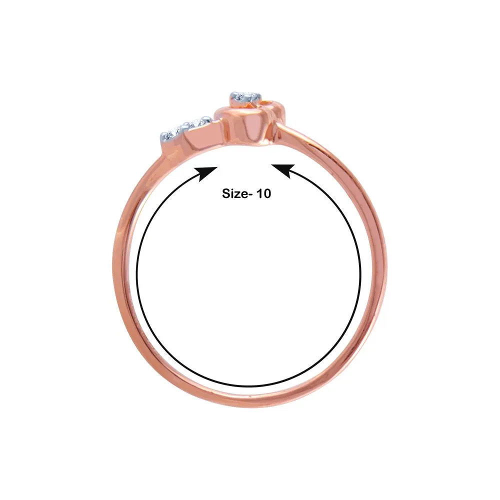 18k (750) Rose Gold And Diamond Ring For Women