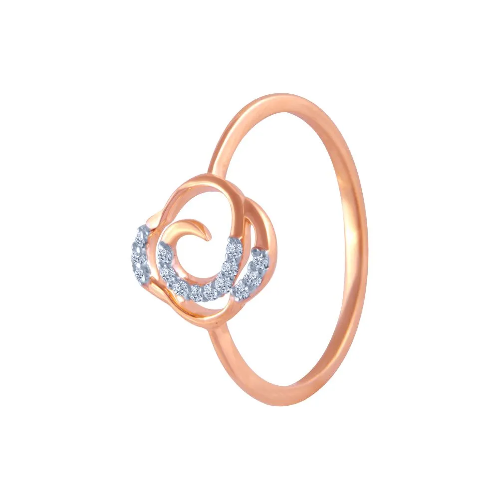 18k (750) Rose Gold And Diamond Ring For Women