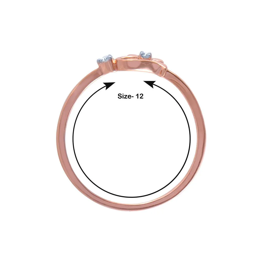 18k (750) Rose Gold And Diamond Ring For Women