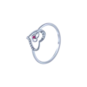 18k (750) White Gold And Diamond Ring For Women