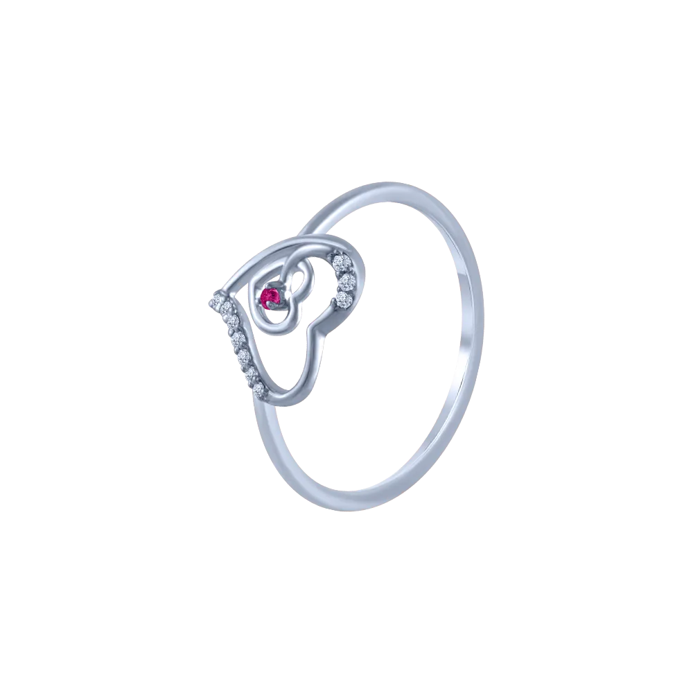 18k (750) White Gold And Diamond Ring For Women