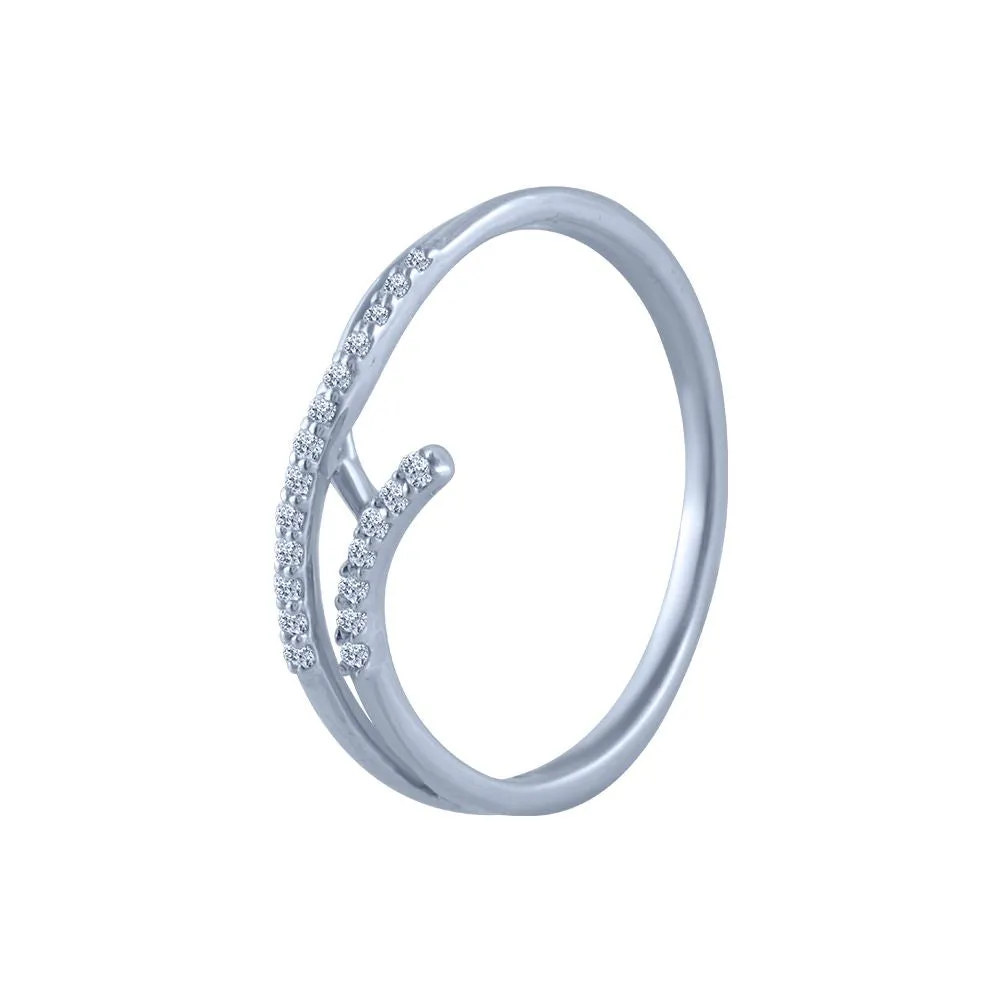 18k (750) White Gold And Diamond Ring For Women
