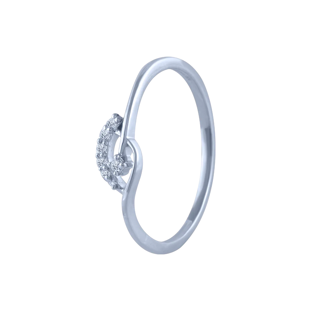 18k (750) White Gold And Diamond Ring For Women