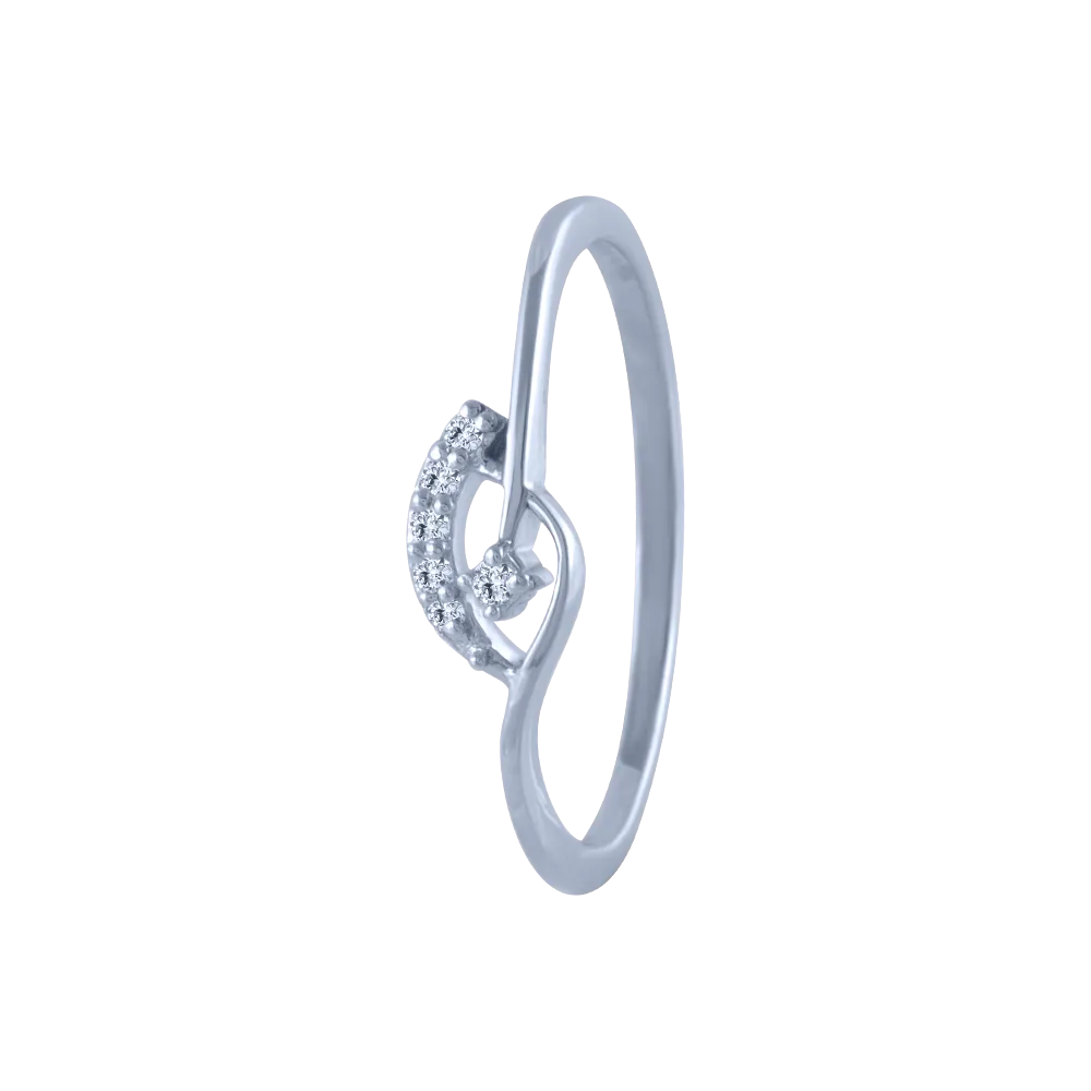 18k (750) White Gold And Diamond Ring For Women