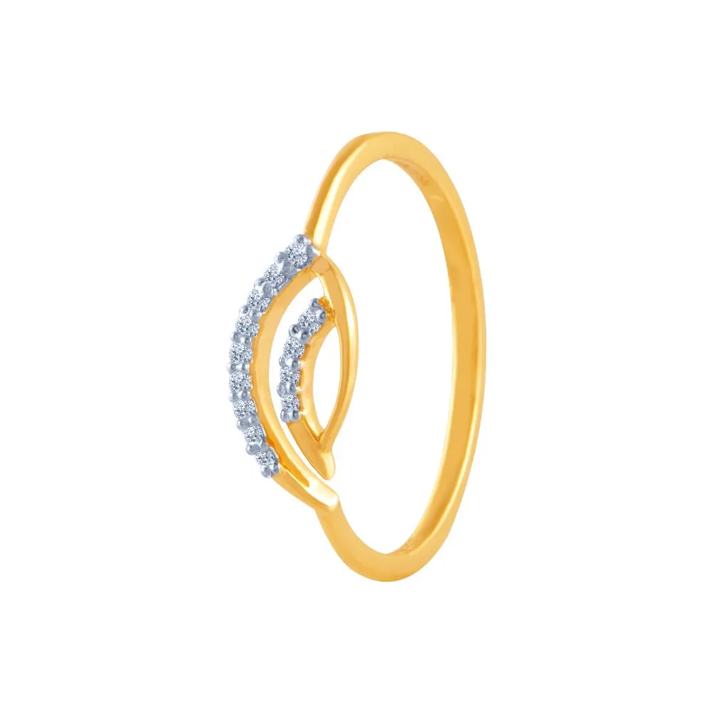 18k (750) Yellow Gold And Diamond Ring For Women