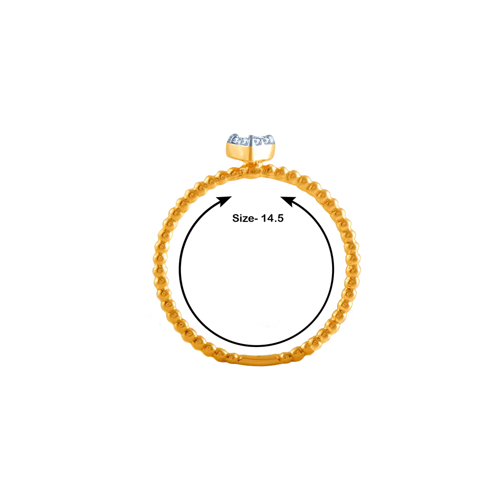 18k (750) Yellow Gold And Diamond Ring For Women