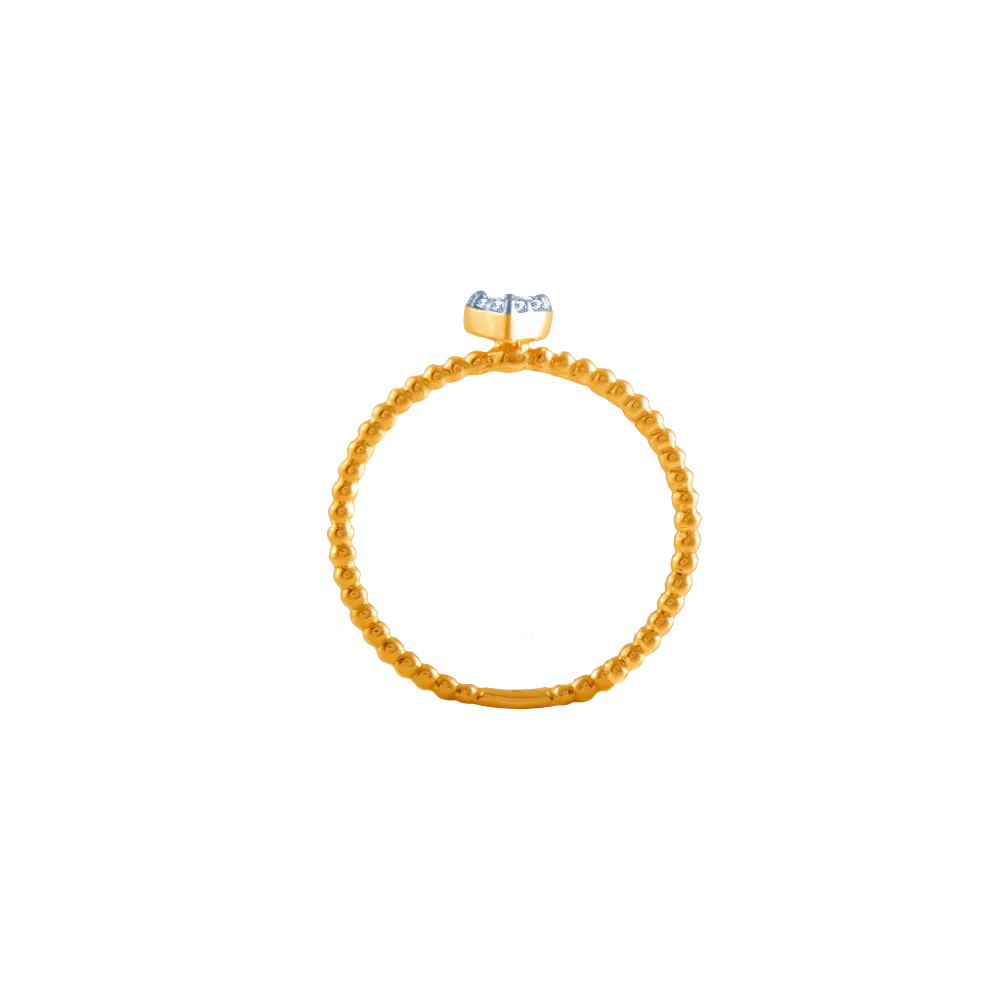 18k (750) Yellow Gold And Diamond Ring For Women