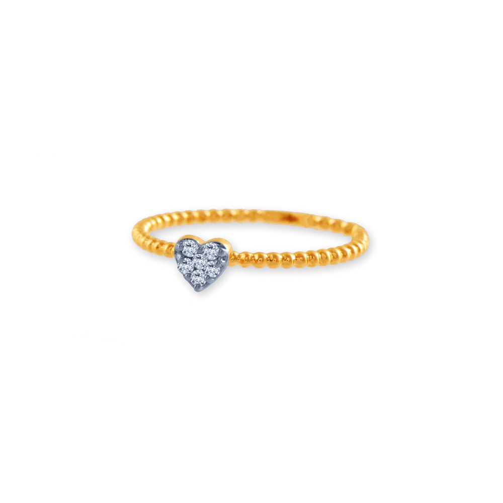 18k (750) Yellow Gold And Diamond Ring For Women