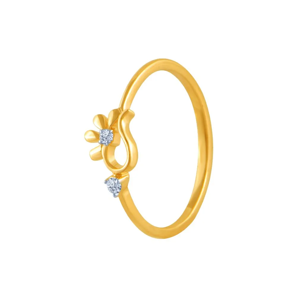 18k (750) Yellow Gold And Diamond Ring For Women