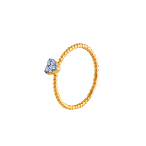 18k (750) Yellow Gold And Diamond Ring For Women
