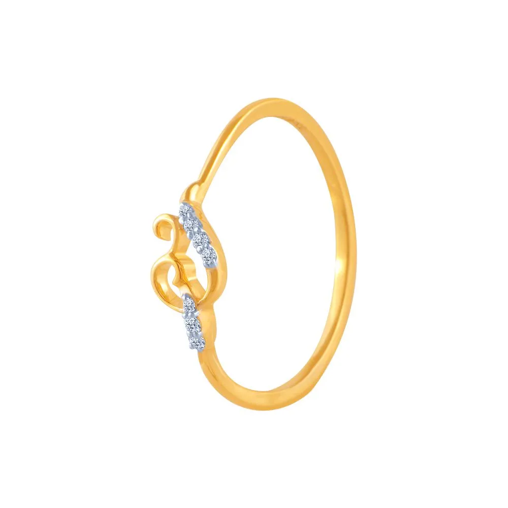 18k (750) Yellow Gold And Diamond Ring For Women