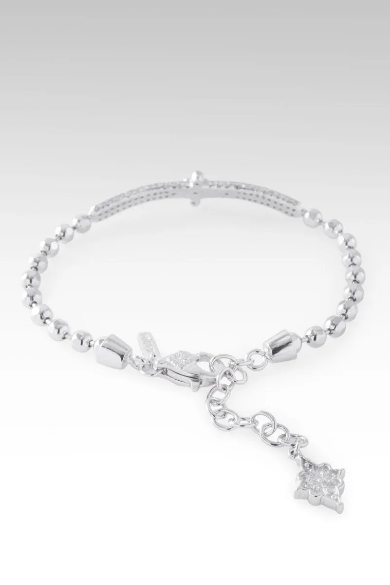 18K Gold Message of Hope Bracelet? in White Zircon