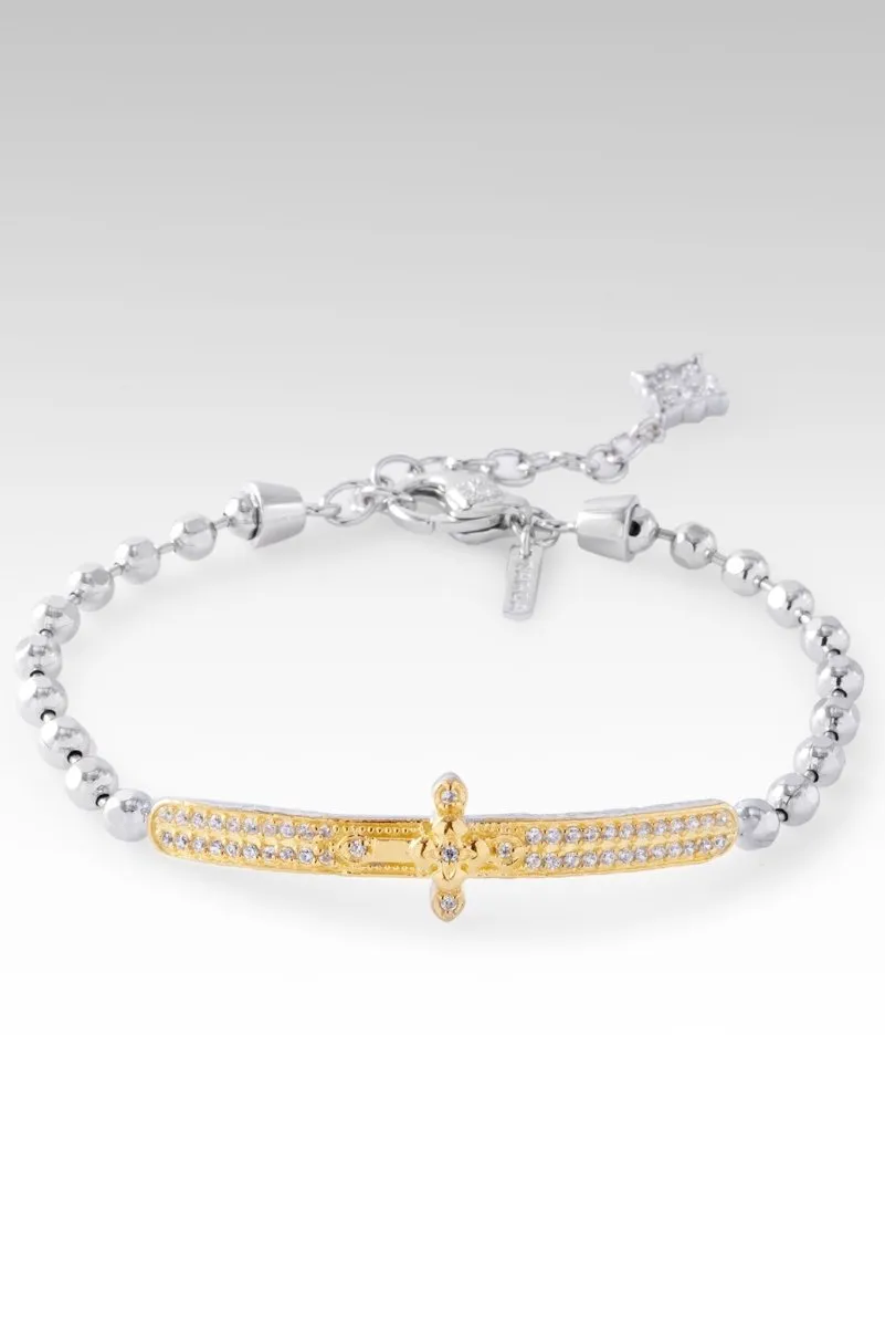 18K Gold Message of Hope Bracelet? in White Zircon