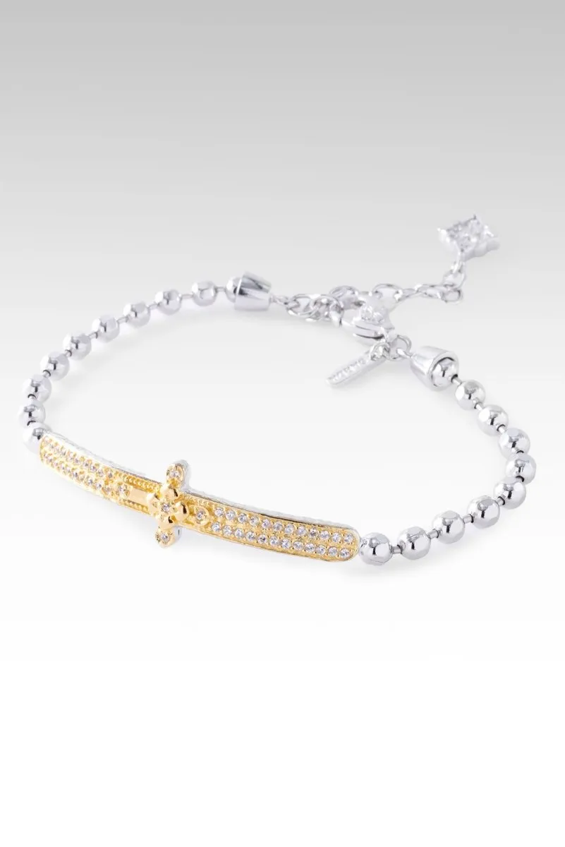 18K Gold Message of Hope Bracelet? in White Zircon