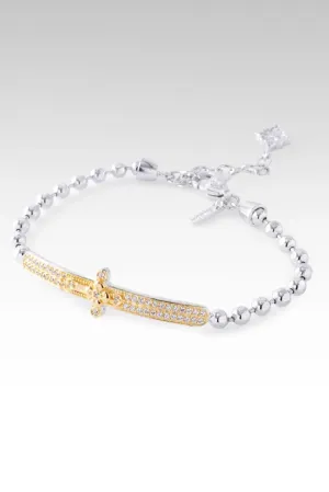 18K Gold Message of Hope Bracelet? in White Zircon