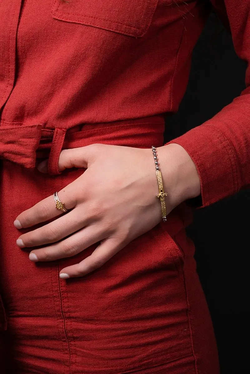 18K Gold Message of Hope Bracelet? in White Zircon
