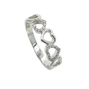 18K White Gold 0.10ct Diamond Heart Ring