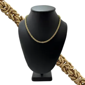 18K Yellow Gold Byzantine Link Necklace