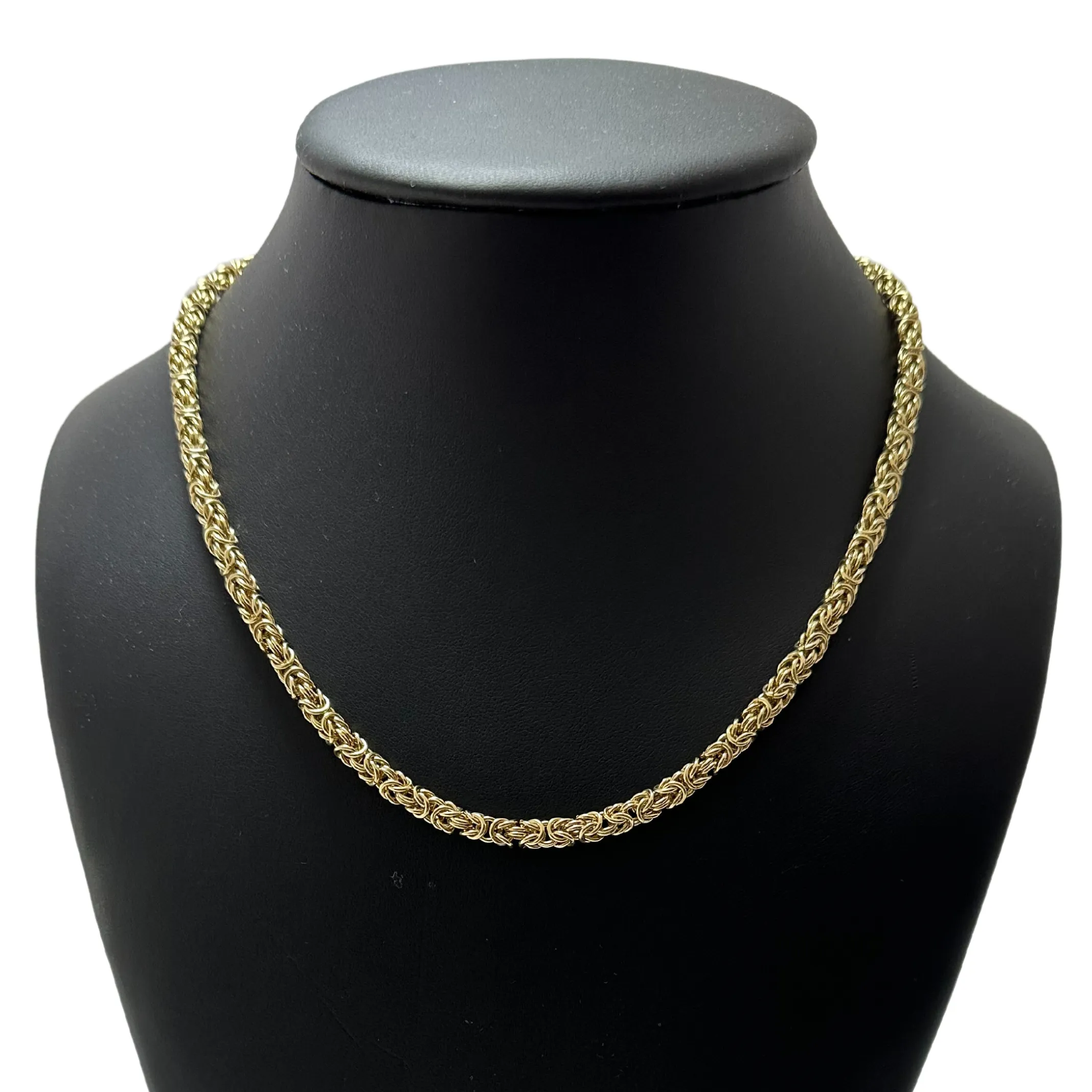 18K Yellow Gold Byzantine Link Necklace