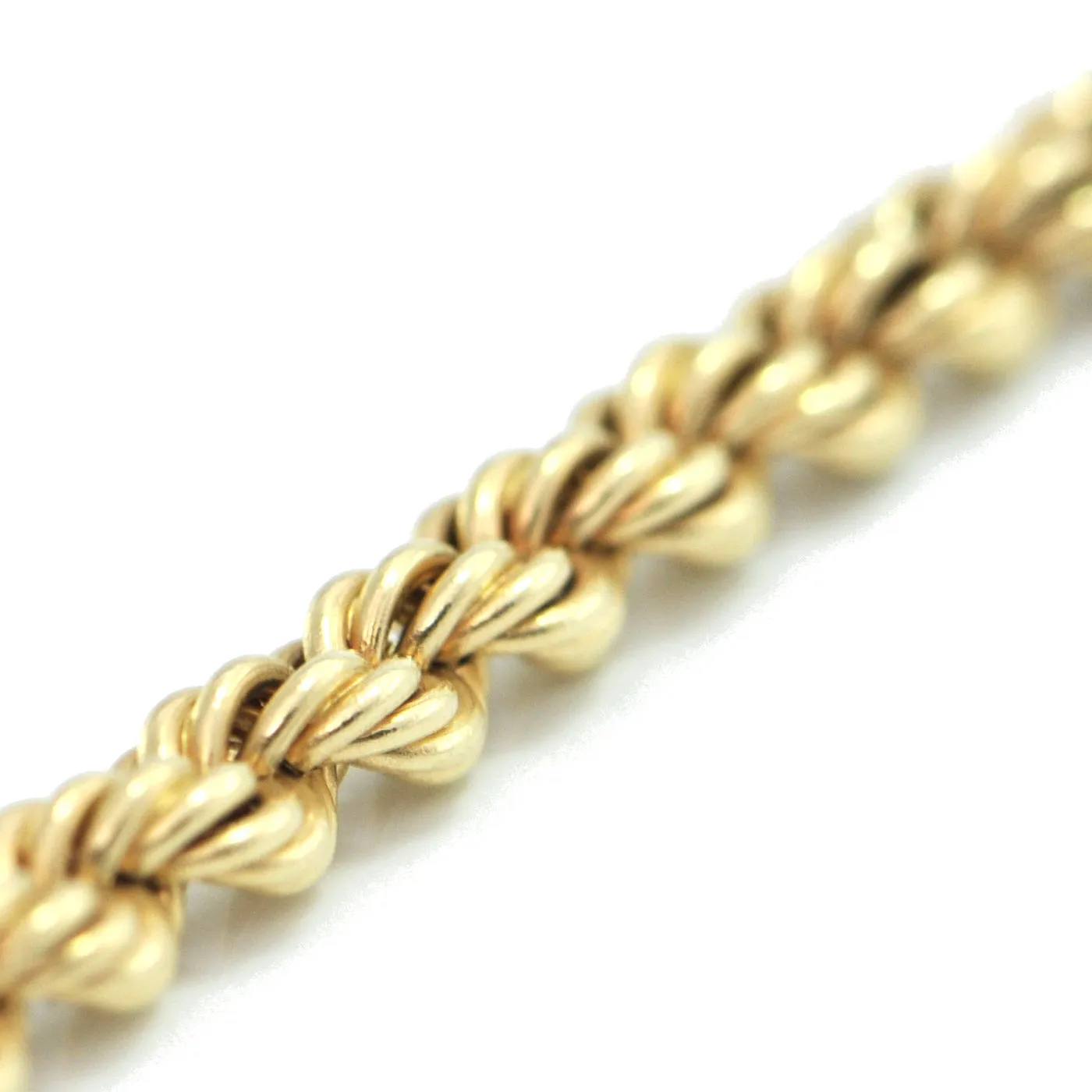 18K Yellow Gold Rope Link Necklace 30"
