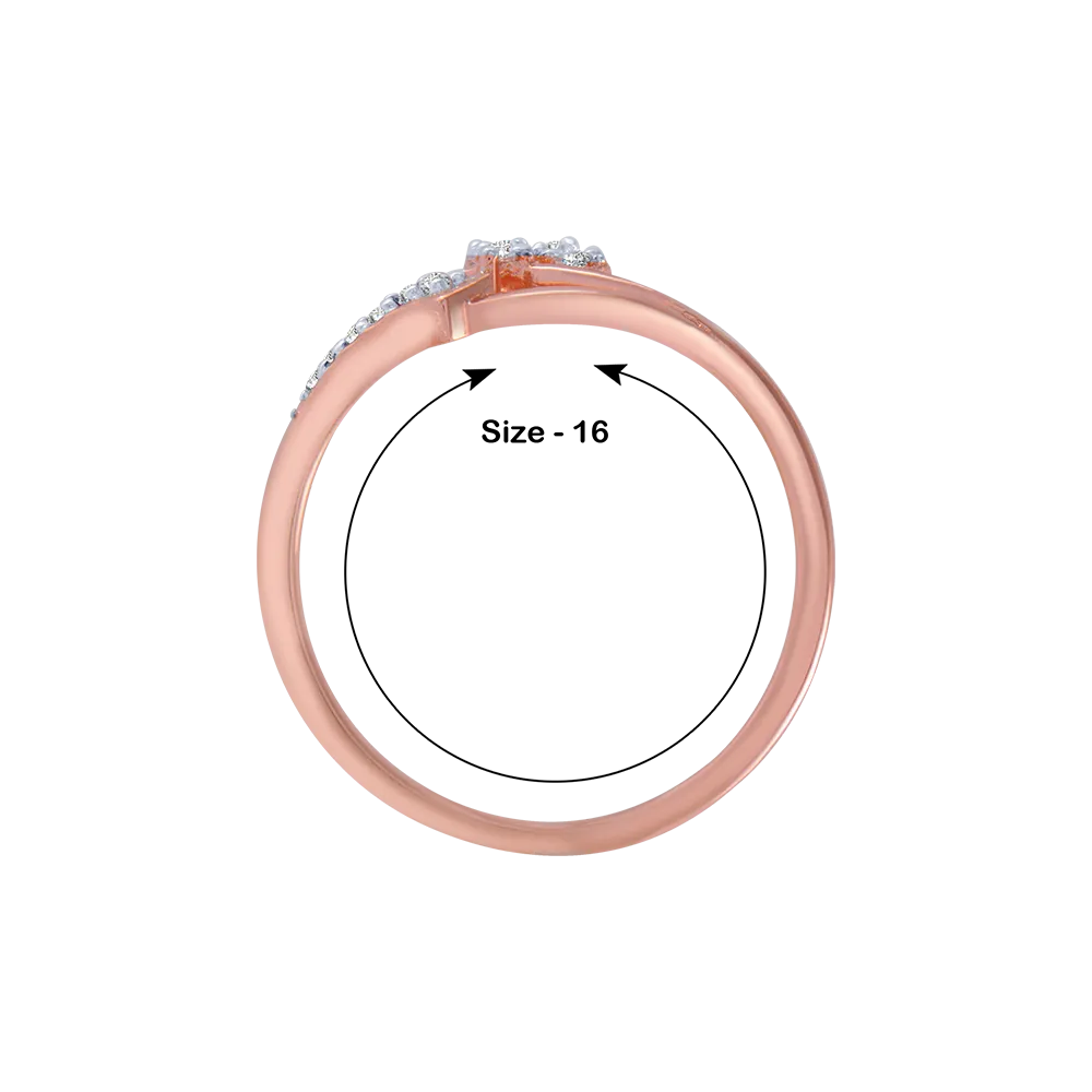 18KT (750) Rose Gold And Diamond Ring For Women