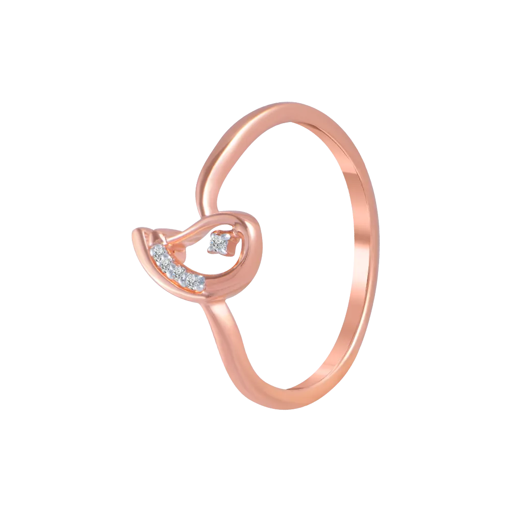 18KT (750) Rose Gold And Diamond Ring For Women
