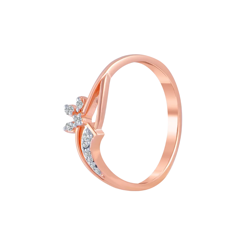 18KT (750) Rose Gold And Diamond Ring For Women