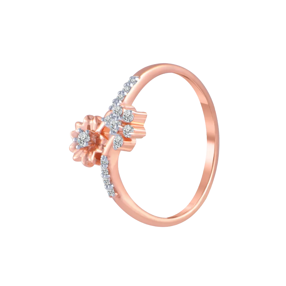 18KT (750) Rose Gold And Diamond Ring For Women