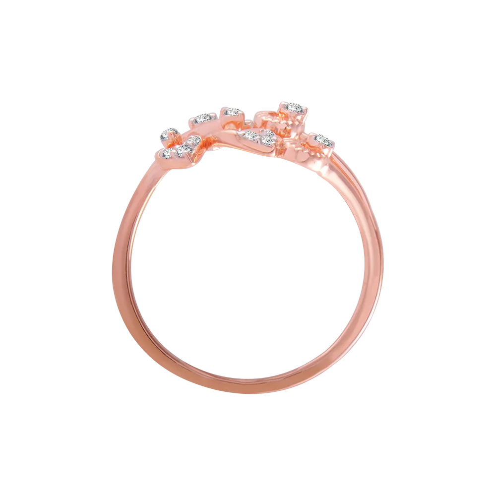 18KT (750) Rose Gold And Diamond Ring For Women