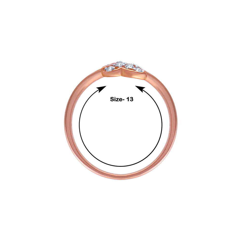 18KT (750) Rose Gold And Diamond Ring For Women
