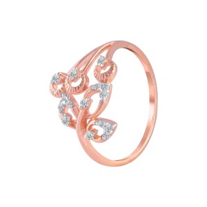 18KT (750) Rose Gold And Diamond Ring For Women