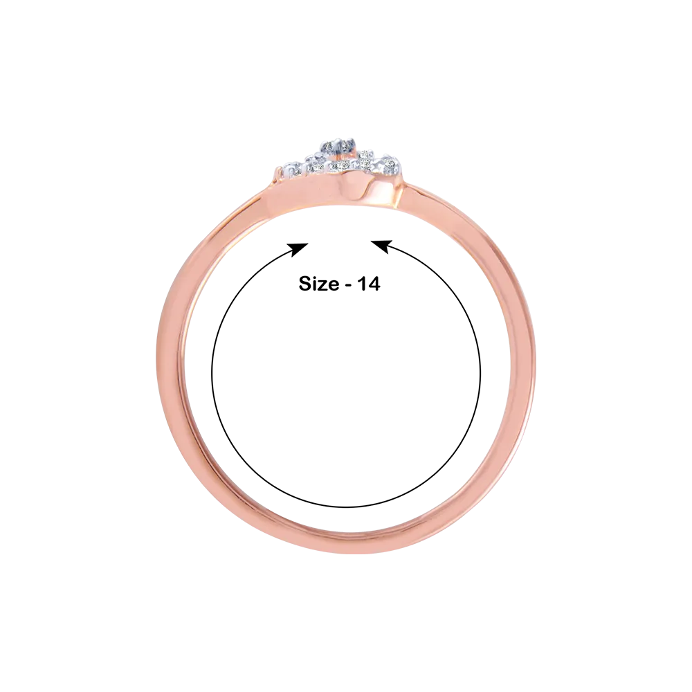 18KT (750) Rose Gold And Diamond Ring For Women