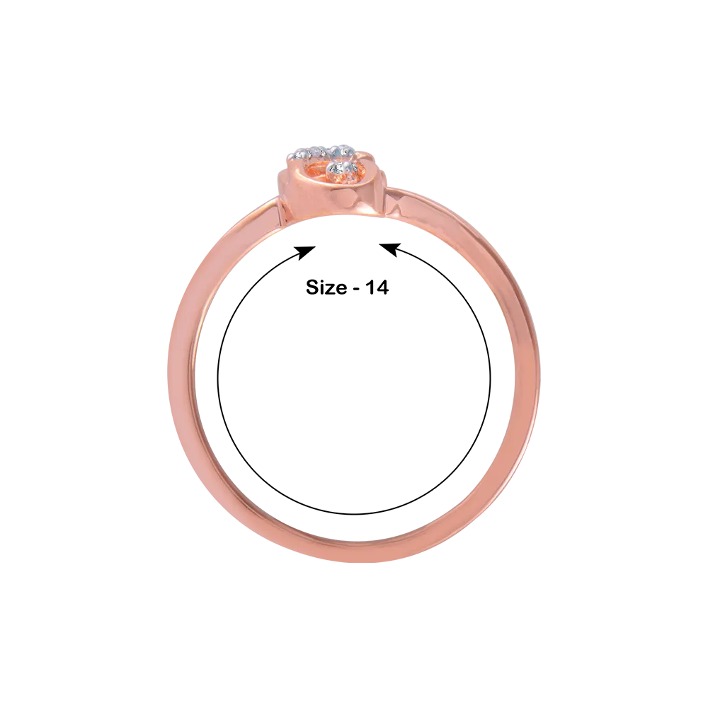 18KT (750) Rose Gold And Diamond Ring For Women