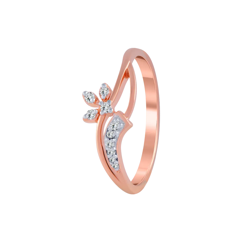 18KT (750) Rose Gold And Diamond Ring For Women
