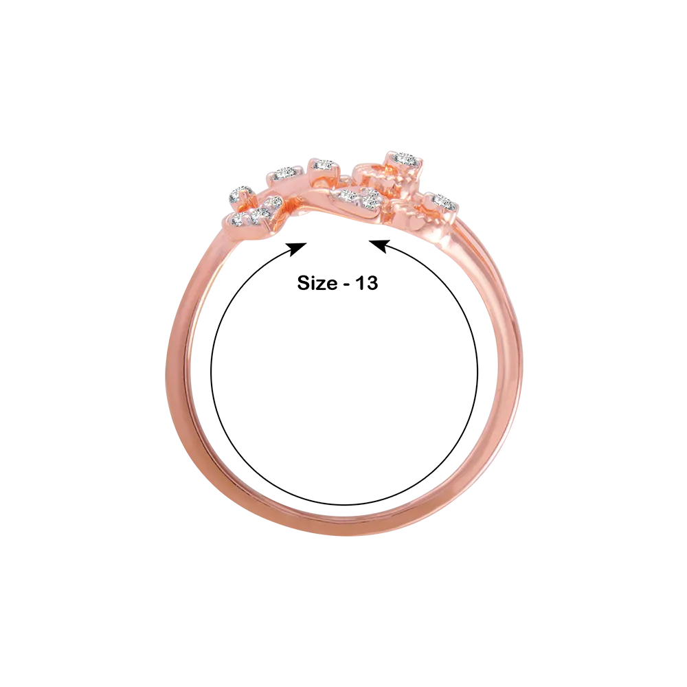 18KT (750) Rose Gold And Diamond Ring For Women