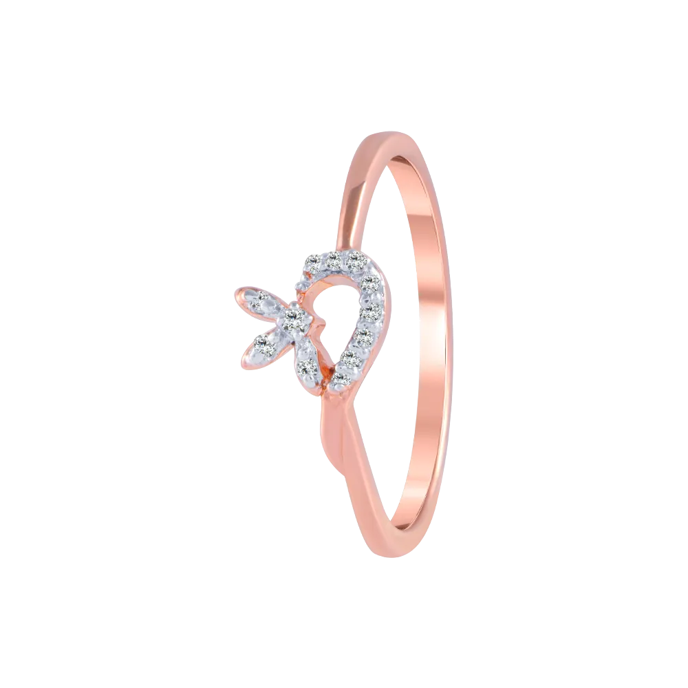 18KT (750) Rose Gold And Diamond Ring For Women