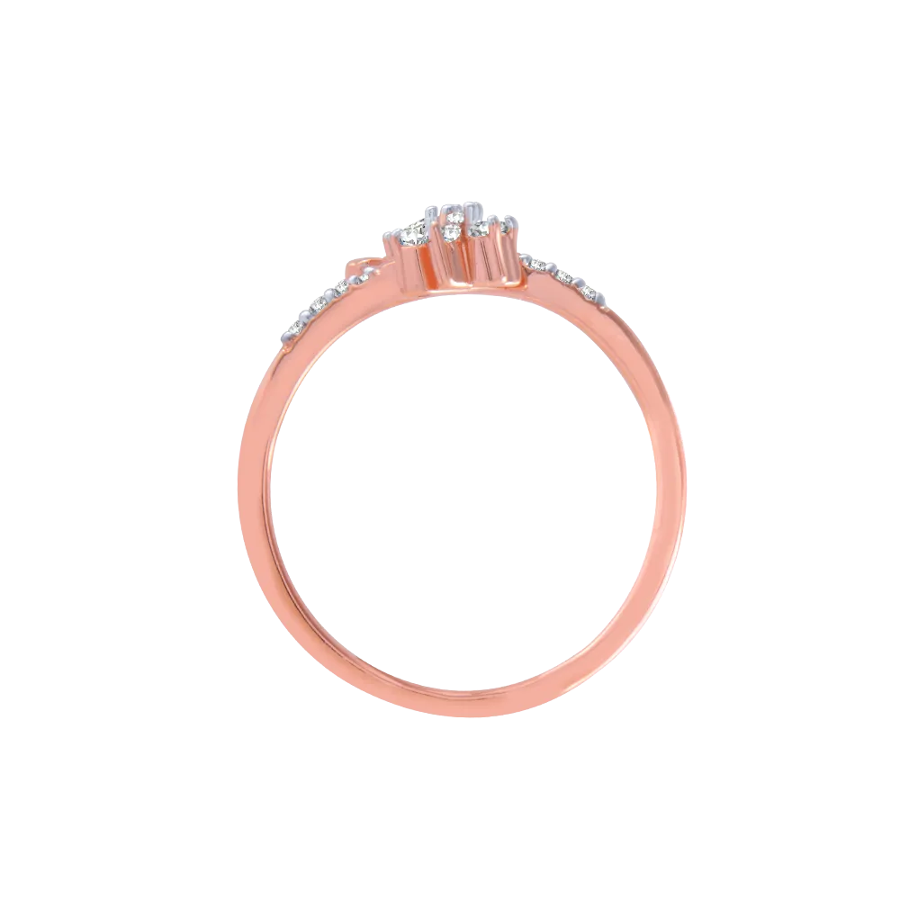 18KT (750) Rose Gold And Diamond Ring For Women