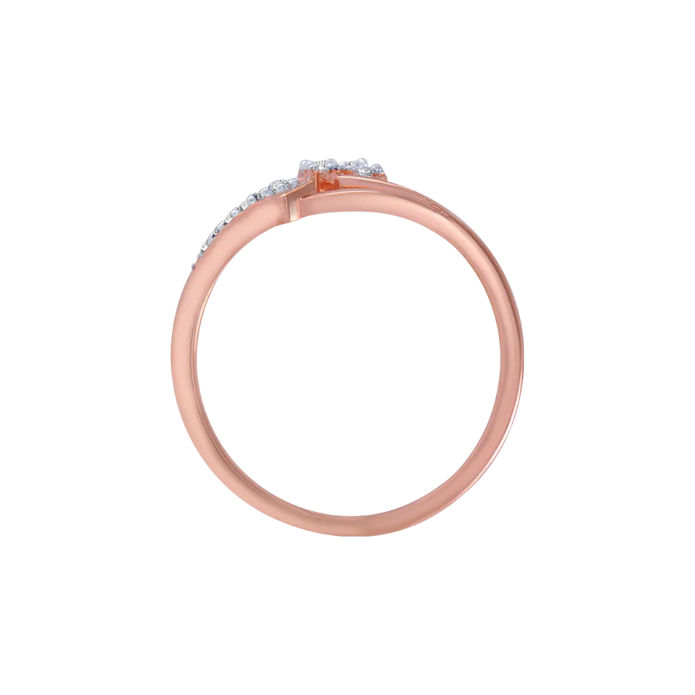 18KT (750) Rose Gold And Diamond Ring For Women